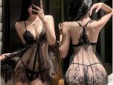 ベビードール セクシーランジェリー シースルー Vネック 胸＆尻露出 レース刺繍 Tバック付き セクシー下着 レディース SM風 コスプレ あだるとグッズ対応026